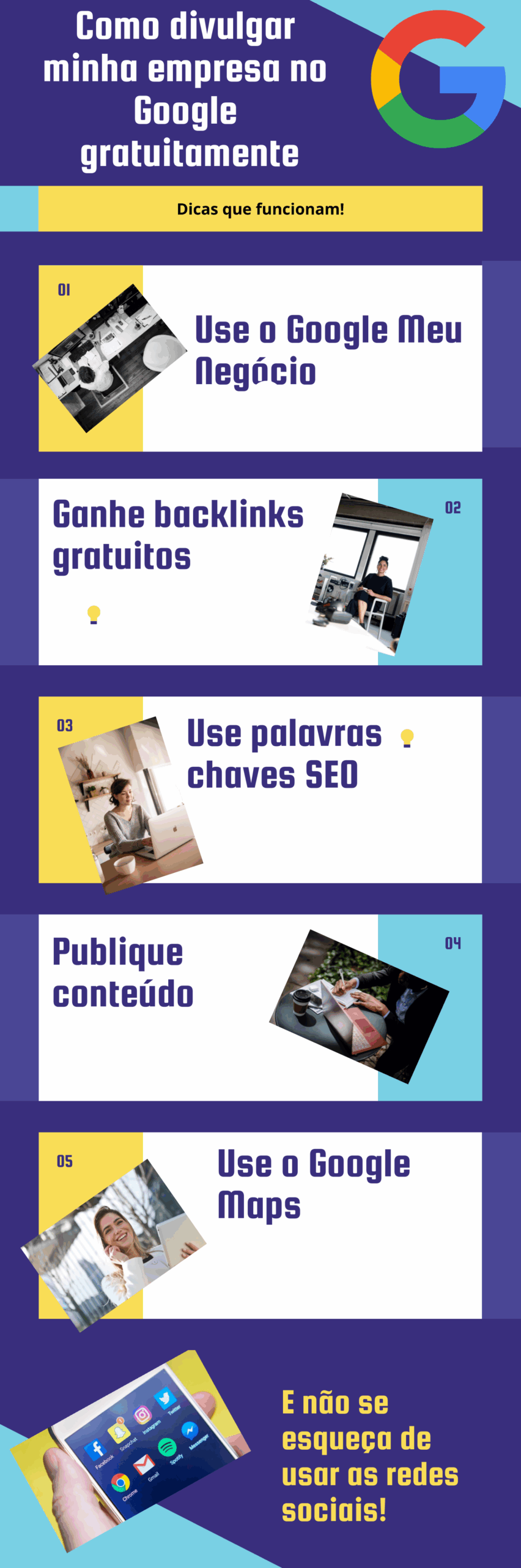 Infográfico - Como divulgar minha empresa no Google gratuitamente