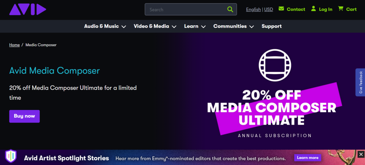 Avid Media Composer - Melhores Softwares de edição de vídeo para YouTube
