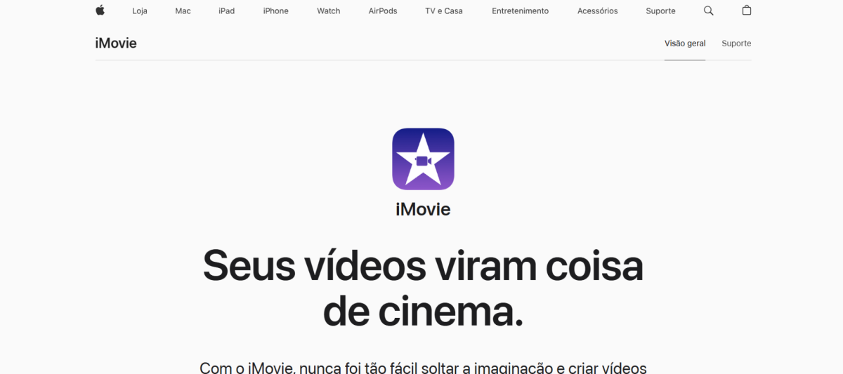 iMovie - Melhores Softwares de edição de vídeo para YouTube