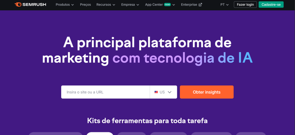 Melhores ferramentas de SEO de IA - SEMRush
