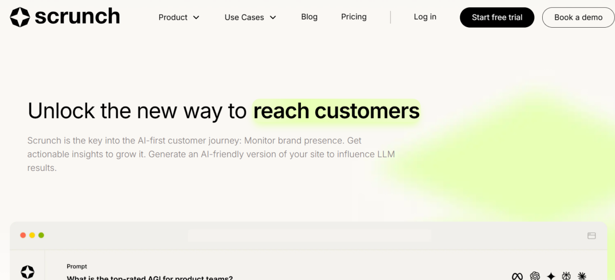 Scrunch AI - ferramentas de rastreamento LLM