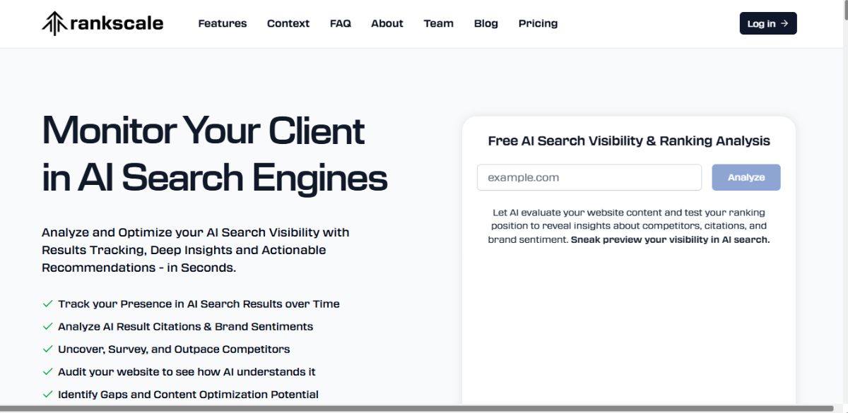 Rankscale - ferramentas de rastreamento LLM