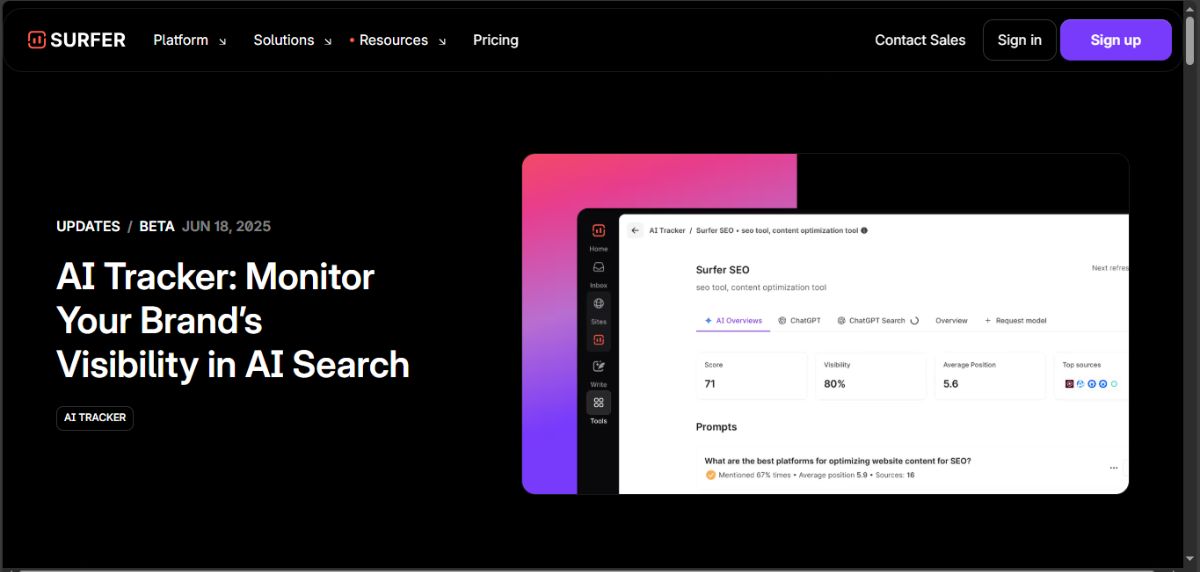 Surfer SEO AI Tracker