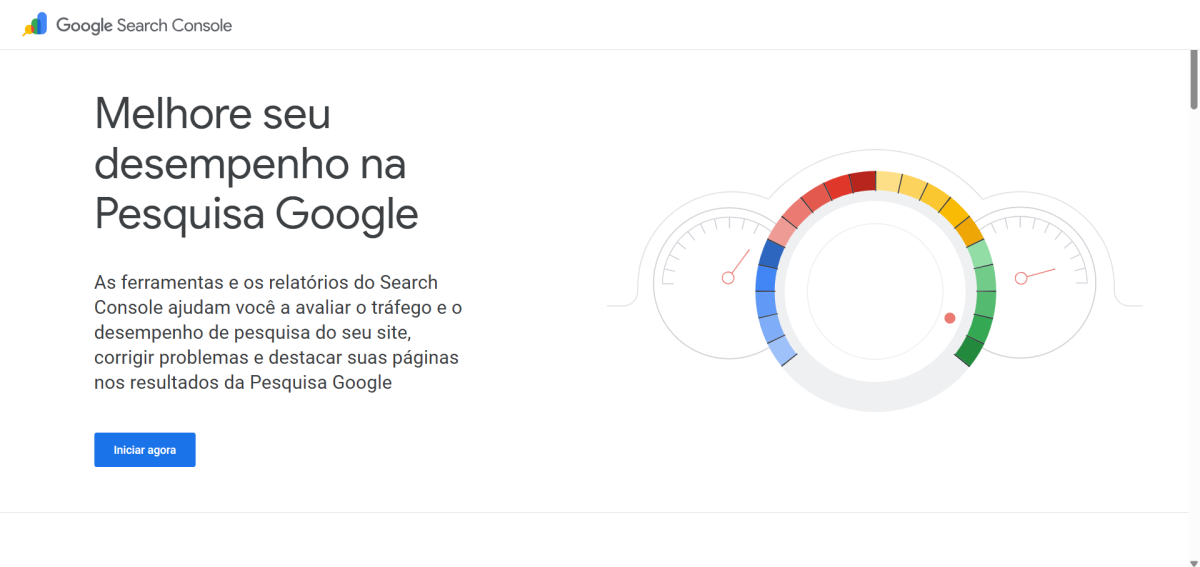 Google Search Console - página inicial
