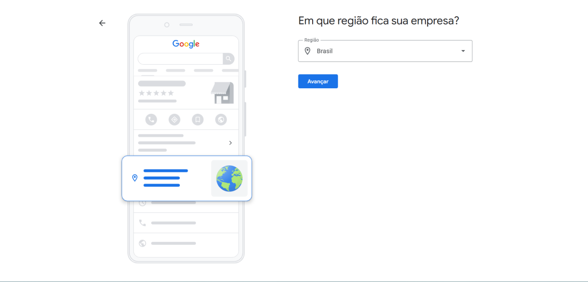 Google Meu Negócio - região de atendimento
