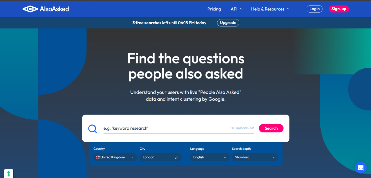 AlsoAsked Keyword Research
