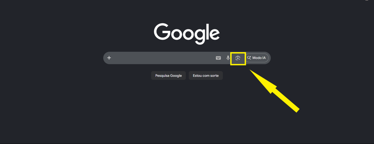 Página inicial do Google - Reverse Image Search