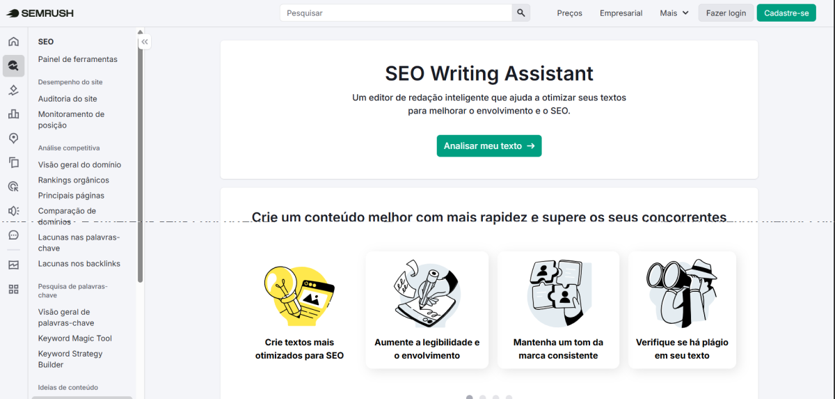 Semrush SEO Writing Assistant - Estrutura de conteúdo para SEO