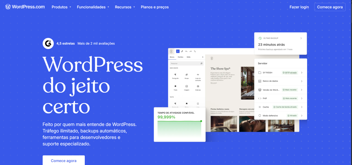 Wordpress landing page tráfego orgânico